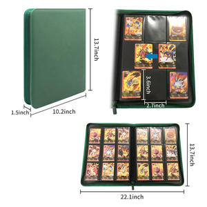 取り外し可能なスリーブ付きのシンプルなグリーンカードホルダーアルバムカード収納バッグコレクショントレーディングカードバインダーディスプレイ - Product Image 3