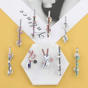 71 desain Jepang Anime <span class=keywords><strong>Demon</strong></span> <span class=keywords><strong>Slayer</strong></span> Pin logam bros koleksi Kawaii lembut Enamel kerah Pin pakaian - Product Image 3