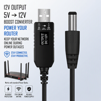 Adaptateur d'alimentation USB 5V vers 12V 9V DC 5.5*2.1mm Jack Step-up Booster de haute qualité pour routeur Wi-Fi