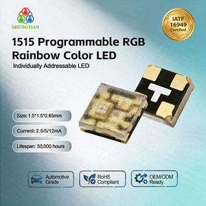 Fabricant certifié IATF 16949, puce <span class=keywords><strong>LED</strong></span> <span class=keywords><strong>RGB</strong></span> adressable 1515 avec circuit intégré, ultra micro 1,5x1,5 mm, puce SMD à pixel intelligent - Product Image 1