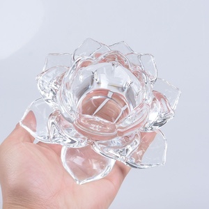 120mm Cheap Crystal <strong>Lotus</strong> <strong>Candle</strong> <strong>Holder</strong> , Glass Flower <strong>Candle</strong> Stand <strong>Candle</strong> Stick - Product Image 4
