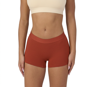 <b>Custom</b> Logo Women's Bamboo Viscose Period <b>Boxer</b> Shorts High Absorbency Mid-Rise Leakproof Overnight Briefs - Product Image 3