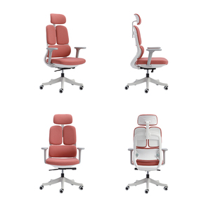 Chaise de <span class=keywords><strong>bureau</strong></span> ergonomique en maille avec appui-tête fixe, dossier segmenté, coussin d'assise rembourré, support lombaire, siège rotatif, hauteur réglable - Product Image 3