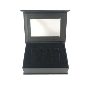 Black Magnet Lash Gift Boxes With Magnetic Lid Custom Cardboard Packing Paper Box PVC Window