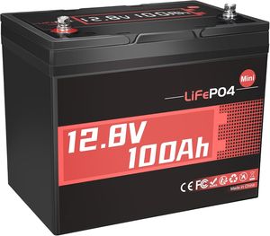 12.8V 100Ah ミニ LiFePO4 リチウム電池 BMS 1280W 充電式リチウム鉄電池 RV、太陽光発電、家庭用エネルギー貯蔵に最適 - Product Image 1
