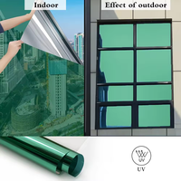Film de fenêtre miroir à sens unique Protection UV Confidentialité Teinte de fenêtre solaire pour la maison Noir Argent Bleu Gris Brun Teinte de fenêtre