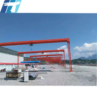 Pont roulant monopoutre 5t certifié CE pour manutention de matériaux en extérieur, avec moteur de levage et boîte de vitesses