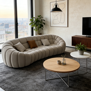 Ensemble de canapé gonflable en forme d'arc créatif, qualité supérieure, cadre durable, base en bois massif, couleur et texture personnalisées - Product Image 3