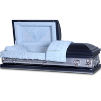 Ataúdes Metálicos Redondos de Estilo Americano con Acabado Plateado y Acabado Natural Cepillado, Económicos, para Uso Funerario en Adultos