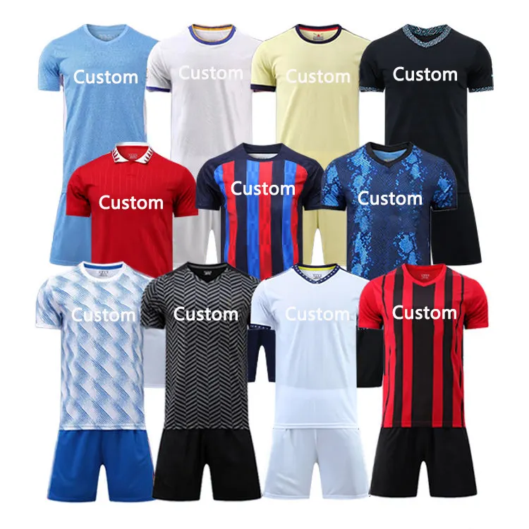 Custom 2022 2023 New Season Quick Dry Jersey Football Shirt Men Clothes Uniform Sublimated Retro Soccer Jersey Set Kits