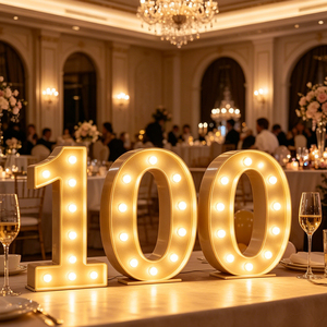 Lettere Giganti Luminose 4FT, Numeri LED Luminosi con Illuminazione Bianco Caldo per Decorazioni di Feste di Compleanno e Palcoscenici - Product Image 3