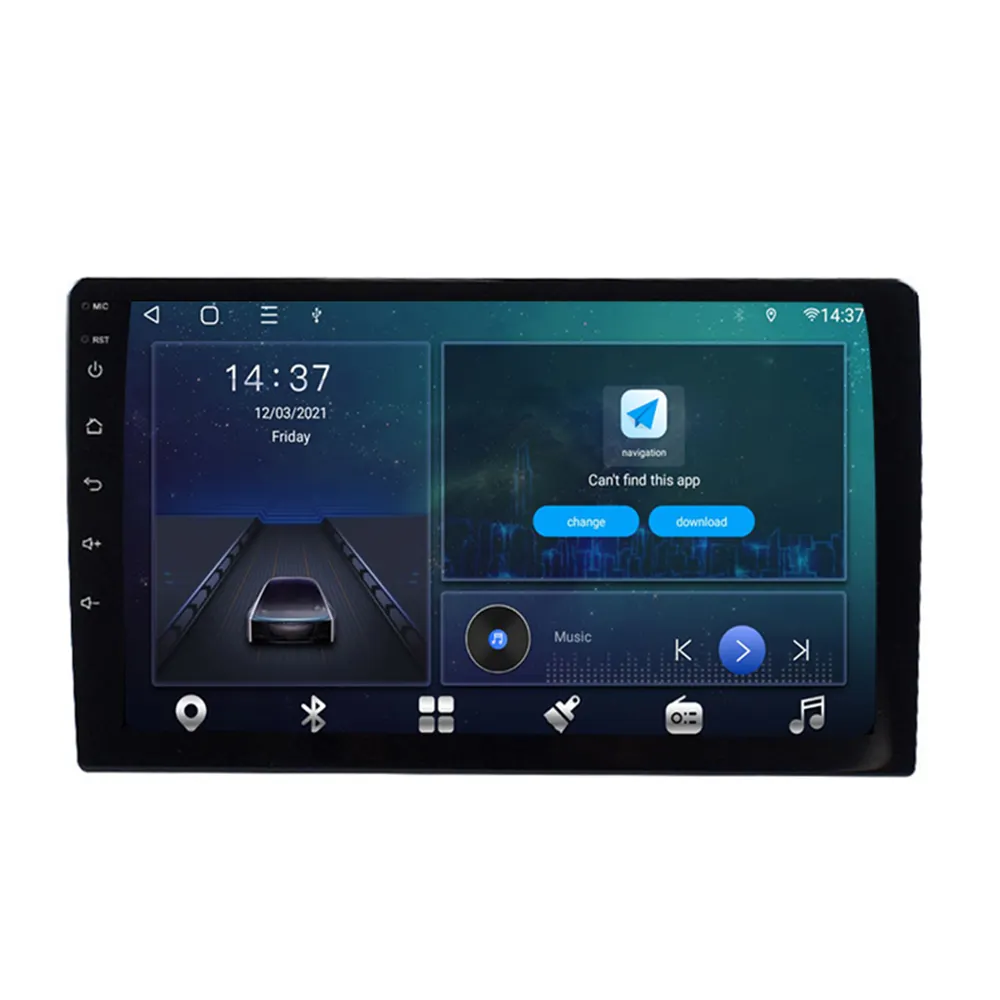 Rádio de carro ts18 9 polegadas 2din, som de carro com android, 1 + 16 gb 1280x720 hd, tela sensível ao toque para apple iphone, sem fio, estéreo