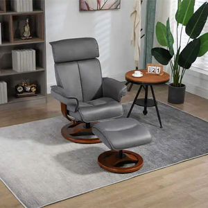 Vente de chaises inclinables en tissu <span class=keywords><strong>chamois</strong></span> Base en bois Fauteuil inclinable TV manuel pivotant avec repose-pieds - Product Image 1