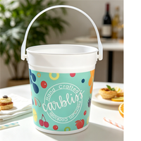 Cubos de Plástico para Cócteles, Recipientes Reutilizables de 32oz para Bebidas, Cubos para Ponche, Cubos para Cócteles de Ron, Cubos para Hielo de 1 Litro, Cubos para Smoothies