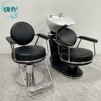 Nouvelles tendances moderne pas cher rose or Base en acier inoxydable Salon de coiffure chaise de coiffure coupe chaise de barbier à vendre