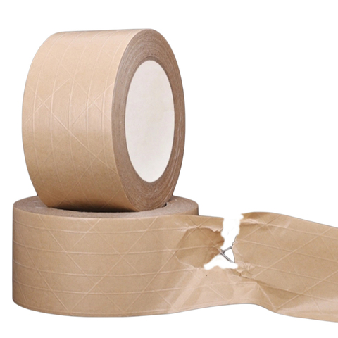 Brown Fragile Custom Logo High Adhesion Free Sample Water Activated Kraft Paper Tape 48mm 10m Tape for Shipping Packing Tape