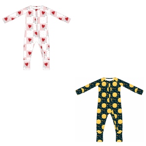 Combinaison bébé en tissu bambou et élasthanne personnalisée, à fermeture éclair bidirectionnelle, facile à changer de couche, confortable et respirante, très vendue - Product Image 5