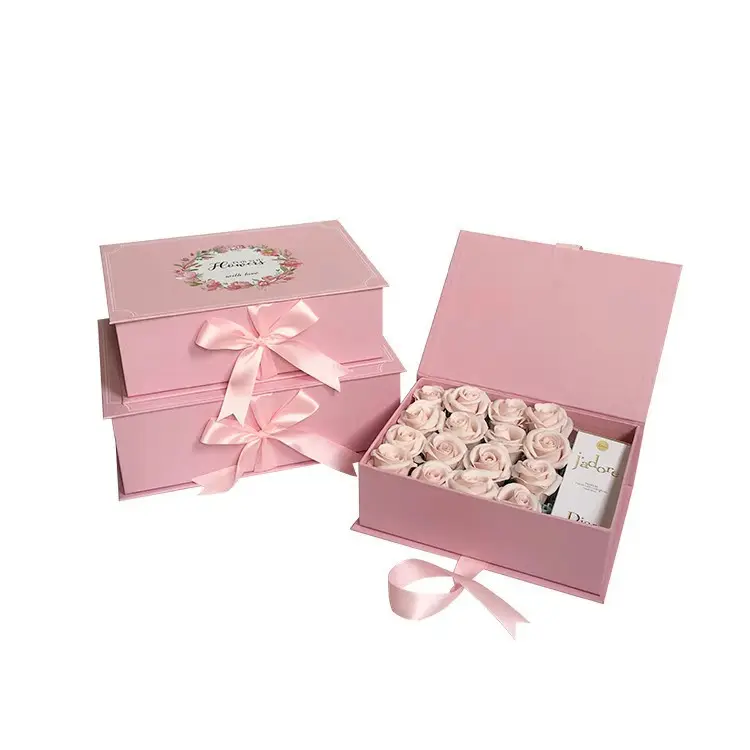 Décoration de chocolat boîtes d'emballage de bonbons fleur logo personnalisé boîtes d'emballage