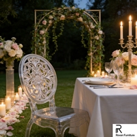 Chaises d'hôtel empilables en résine PC au design moderne pour événements de mariage, utilisation intérieure et extérieure