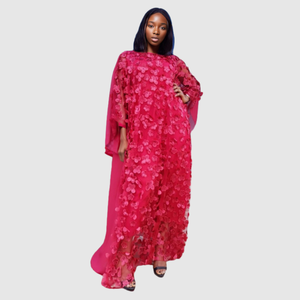 Vestido Kaftan Africano de Talla Grande con Estampado Floral de 6 Colores, 2019 - Product Image 3