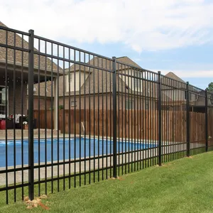 Obral pagar aluminium logam taman Modern desain kolam renang luar ruangan perlindungan keselamatan pagar aluminium