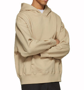 Sudadera con capucha de felpa francesa de algodón 100% de alta calidad para hombre, ropa de calle de gran tamaño con hombros caídos y peso pesado para la temporada de otoño - Product Image 2