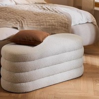 Banc ottoman en bois de luxe, durable et au design moderne, avec rangement, pour salon, chambre, hôtel, appartement