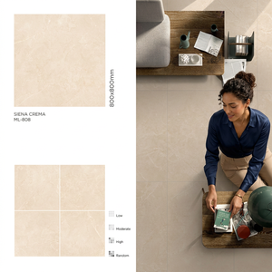 กระเบื้องพอร์ซเลนเคลือบเงาขนาด 800x800 มม. รุ่นโรมันซิลเวอร์ ดีไซน์ลายหินอ่อนสีเงินสำหรับปูพื้น - Product Image 4