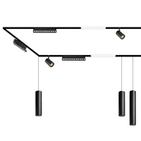 Projecteurs, éclairages linéaires et luminaires cylindriques suspendus, lampe de plafond à intensité variable sans éclairage principal pour salon