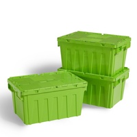 Conteneur en plastique PP TSS-TBX, épaisseur 2,5 mm, avec couvercle intégré, parois solides, écologique, empilable, emboîtable, capacité de charge 45 L, 30 kg, boîtes