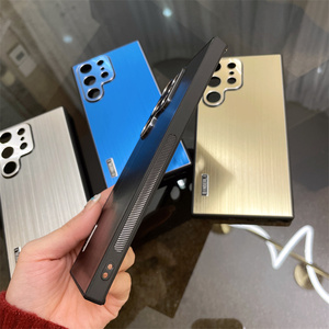2024 nouvelle coque de téléphone à panneau arrière en métal brossé de haute qualité pour <span class=keywords><strong>samsung</strong></span> galaxy S25 S24 S23 S22 S21 Plus ultra - Product Image 3