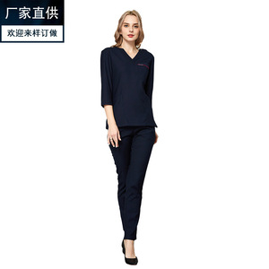 Conjunto de uniforme de trabajo de dos piezas estilo coreano para hospitales generales, adecuado para esteticistas, dentistas, enfermeras y personal de limpieza. - Product Image 3