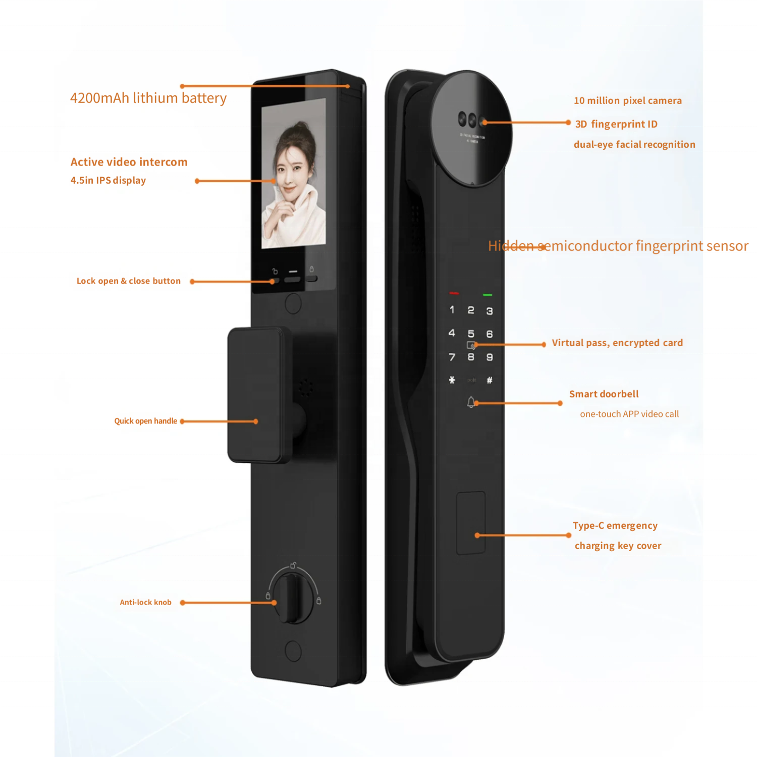 3d Face Recognition Remote Unlock Smart Lock Multiple Access Modes Apartment Smart Entry Lock · image 4