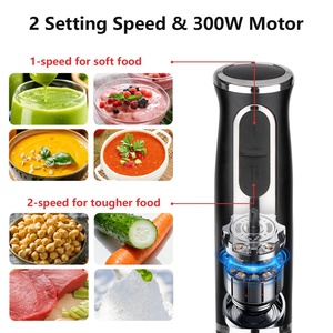 Mixeur plongeant portatif 300W, mixeur électrique à 2 vitesses réglables avec lames en acier inoxydable pour la cuisine domestique - Product Image 3