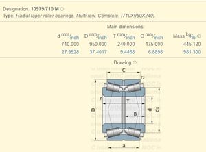 Roulement à rouleaux de butée à double rangée 710X950X240MM <span class=keywords><strong>10979</strong></span>/710KM roulement à rouleaux coniques <span class=keywords><strong>10979</strong></span>/710M - Product Image 4