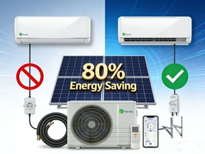 Climatiseur solaire hybride 12000 Btu AC/DC sans conduit, mural, intelligent, pour la maison - Product Image 2