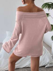 Slouchy Loose Casual Suit Womens Autumn Design Feeling Slim Irregular Tops <strong>Wide</strong> <strong>Leg</strong> <strong>Trousers</strong> Two-Piece Set - Product Image 5