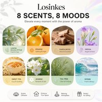 Ensemble d'huiles essentielles bio - 10 ml - Rose, Orange, Menthe, Jasmin - Pour diffuseur d'arômes et soins de la peau