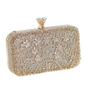 心形手拿包 水钻晚宴包 女士舞会金色水晶手包 - Product Image 2