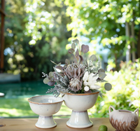 Vase à fleurs en céramique de style européen, design moderne et unique, forme de tasse, 6 x 4,25 pouces, pour la décoration de mariage