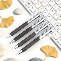 Stylo bille rétractable en métal recouvert de cuir de qualité supérieure, encre multicolore 0,7 mm, poignée antidérapante pour usage au bureau et cadeaux d'affaires