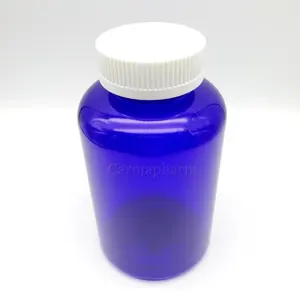 500 सीसी नीले रंग औषधीय पालतू गोली बोतल सीआरसी के साथ टोपियां