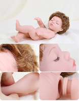 Poupée Reborn de Mode en Gros, 30-50cm, en Vinyle, Réaliste, Yeux Fermés, Cheveux Bouclés, Figurine à Habiller pour Enfants