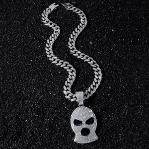 Nuevo Collar con Colgante Geométrico en Forma de Calavera, Estilo Hip Hop, Chapado en Oro y Plata, para Hombre, Venta al Por Mayor de Joyería - Product Image 2