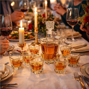 Ensemble de carafe à whisky en forme de glaçon 7 pièces avec verres, carafe à liqueur en verre de qualité supérieure et verres à whisky pour bar à domicile, <span class=keywords><strong>cadeau</strong></span> - Product Image 5