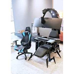 Chaise de bureau <span class=keywords><strong>Scorpion</strong></span> en cuir design, support multi-écrans, cockpit <span class=keywords><strong>Cluvens</strong></span> Iw Sk, poste de travail <span class=keywords><strong>Cluvens</strong></span> - Product Image 1