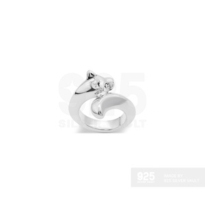 Tremendous Class Curly Body Creating Whimsical Animal Inspired Aesthetic <b>Cat</b> Wrap Thai Silver <b>Ring</b> - Product Image 2