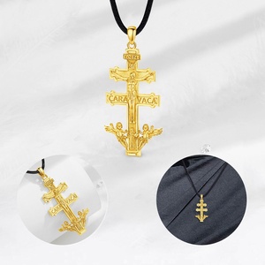 925 plata esterlina 18K chapado en oro joyería religiosa talismán amuleto doble <span class=keywords><strong>cruz</strong></span> diseño <span class=keywords><strong>Caravaca</strong></span> <span class=keywords><strong>Cruz</strong></span> colgante <span class=keywords><strong>collar</strong></span> - Product Image 4