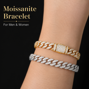 6mm White Gold 925 Sterling Silver VVS Moissanite Diamond Cuban Link <b>Chain</b> <b>Bracelet</b> Iced Out Mossanite Jewelry for <b>Men</b> Women - Product Image 2