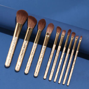 Venta al por mayor de brochas de lujo ostentosas para maquillaje, brocha para cejas con logotipo personalizado, brocha para sombra facial, brocha de <span class=keywords><strong>belleza</strong></span> vintage con mango de oro cromado - Product Image 2